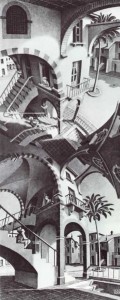 M.C. Escher (1898 – 1972) Onder en boven (1947)